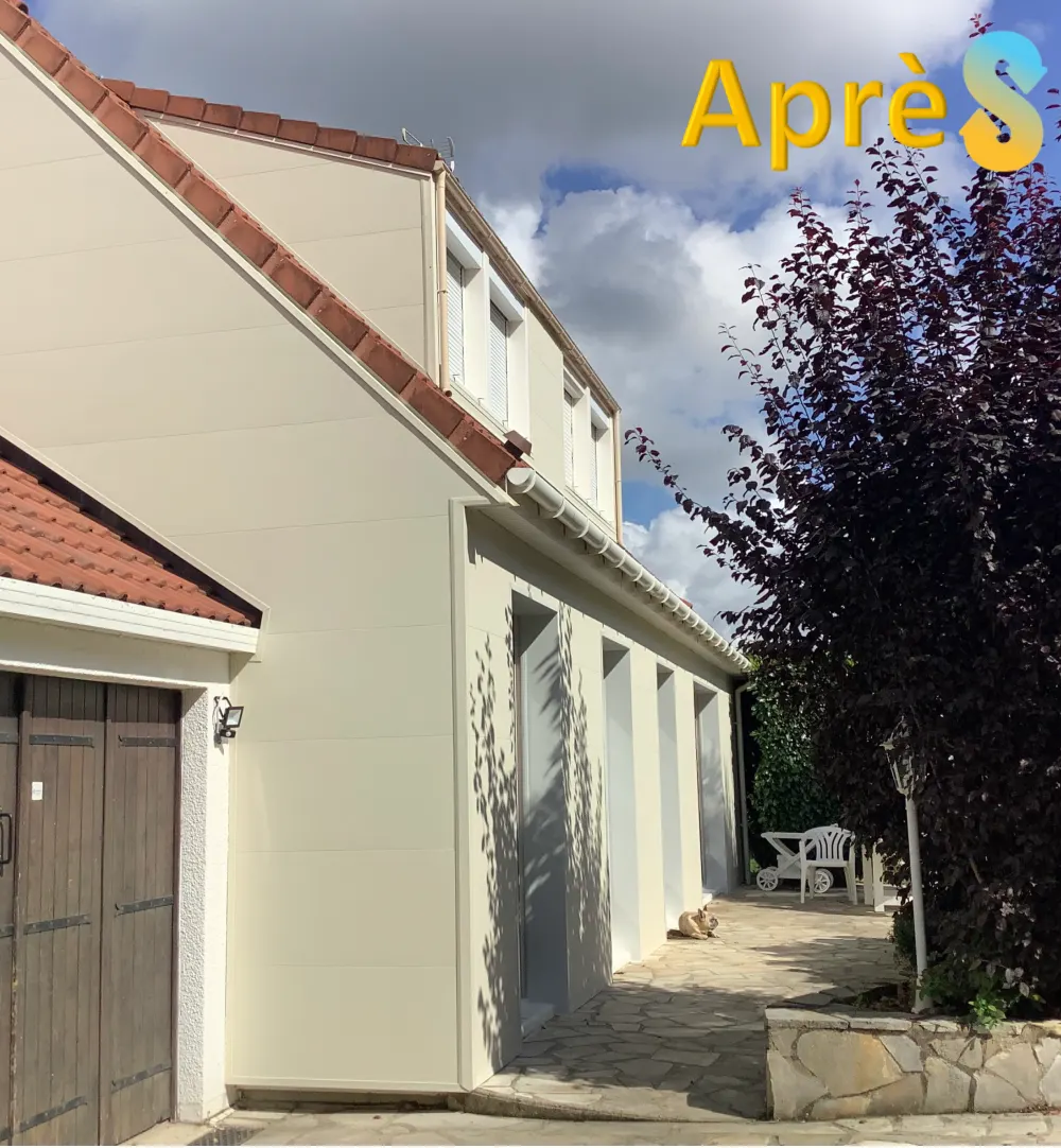 Après travaux : façade isolée et rénovée